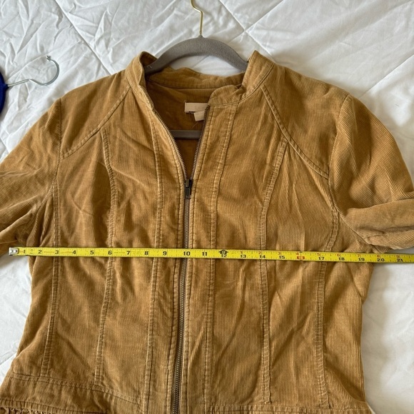 Sandro tan corduroy metro Zip Up jacket - Picture 4 of 9